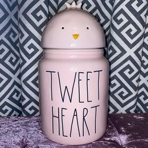 Rae Dunn Tweet Heart Chick Easter Canister Large Pink